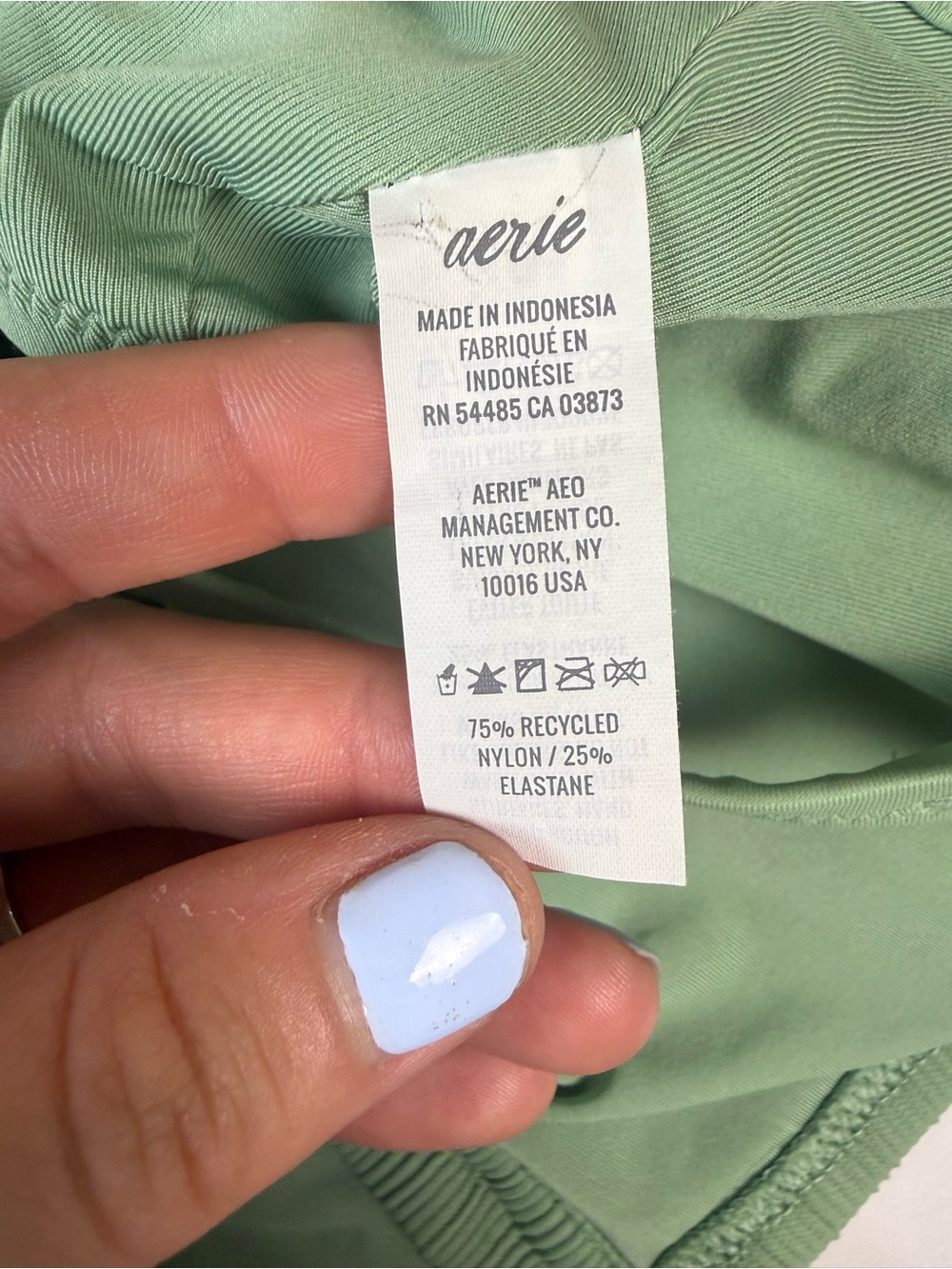 Aerie Ribbed Sage Green High Cut Cheeky Bikini Set Scoop Top Mixed Sizes M/L - Picture 7 of 12